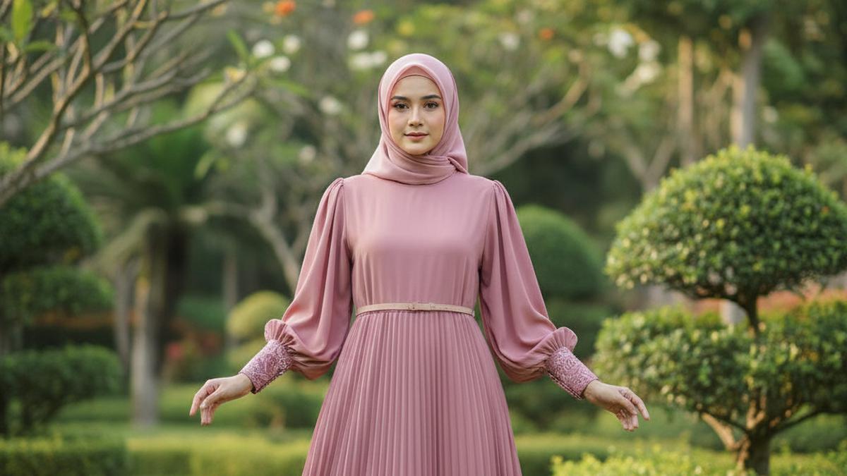 7 Pilihan Gamis Islami Warna Dusty Pink untuk Tampil Lembut dan Syar’i