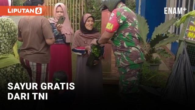Sambut HUT ke-77, TNI Bagi-bagi Sayur Gratis