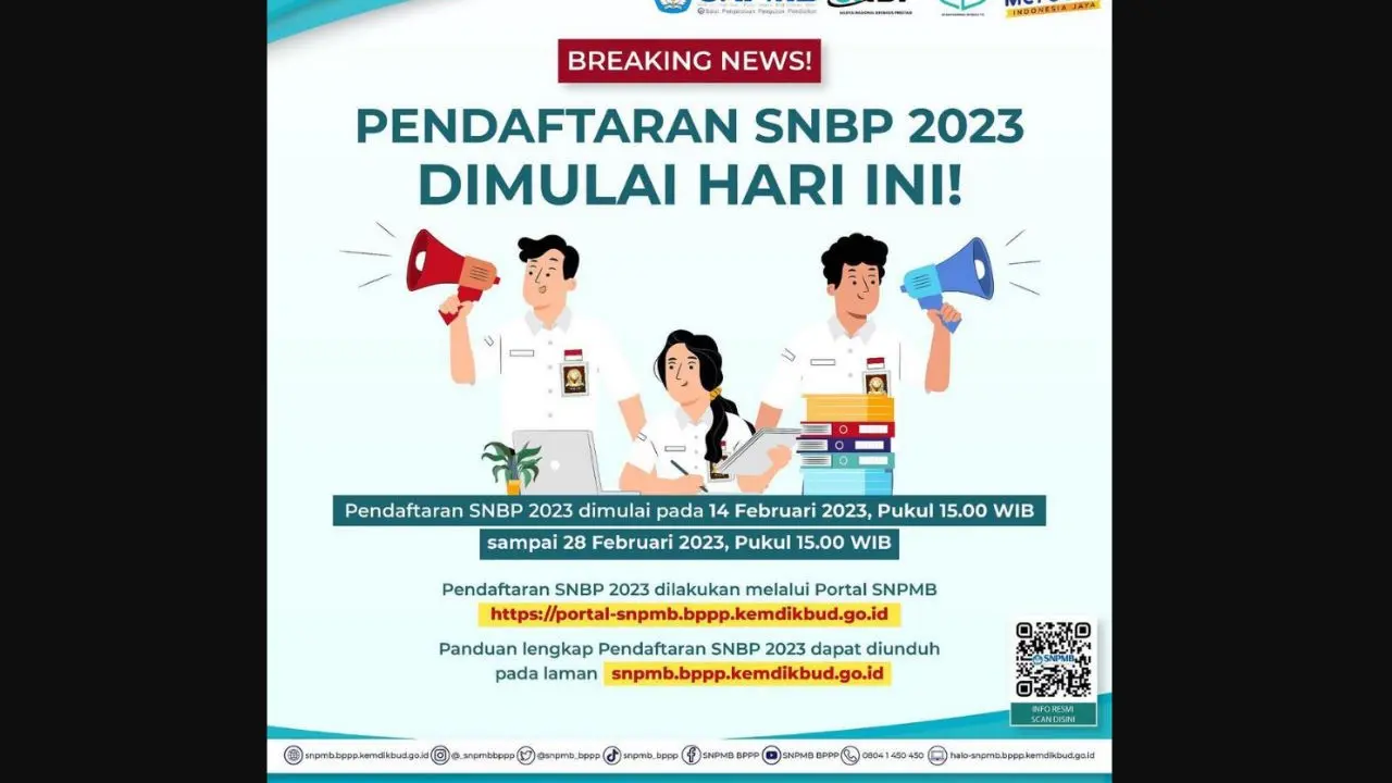 Pendaftaran Seleksi Nasional Berdasarkan Prestasi atau SNBP 2023.