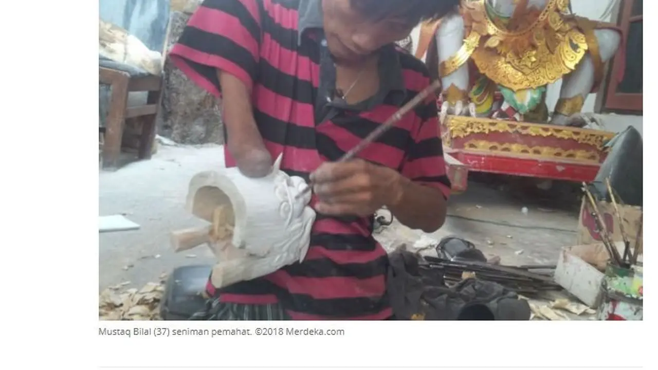 Mustaq Bilal, seniman disabilitas yang pernah jadi pengemis hingga pembuat Barong