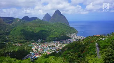 Saint Lucia, negara kepulauan di Karibia bagian timur yang berbatasan dengan Samudra Atlantik seluas 620 km persegi memiliki jumlah penduduk lebih dari 187 ribu jiwa. (iStockpoto/Lucia Santiagoflorezr)