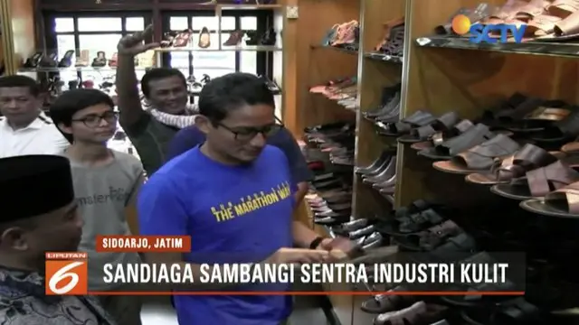 Sandiaga Uno Sambangi Sentra Industri Kulit di Sidoarjo