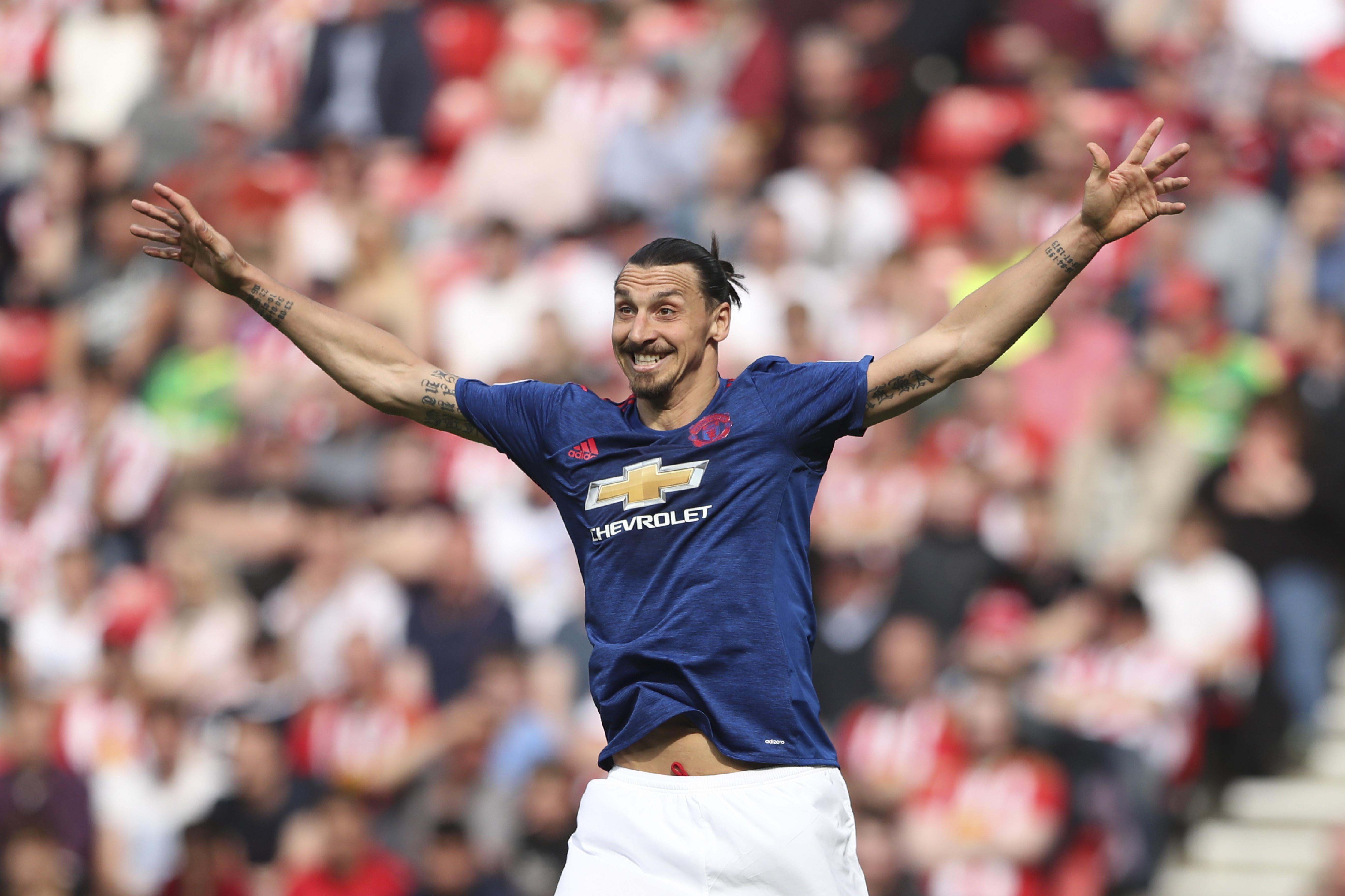 Penyerang Manchester United (MU), Zlatan Ibrahimovic. (Scott Heppell / AFP)