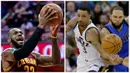 Bintang Cleveland Cavaliers, LeBron James dan pemain Utah Jazz, George Hill, dinobatkan sebagai pemain terbaik NBA wilayah Timur dan Barat pekan ini. (AP Photo)