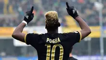 Ekspresi Paul Pogba setelah mencetak gol ke gawang Chievo dalam lanjutan Serie A Italia di Stadion Marc'Antonio Bentegodi, Minggu (31/1/2016). (AFP/Giuseppe Cacace)