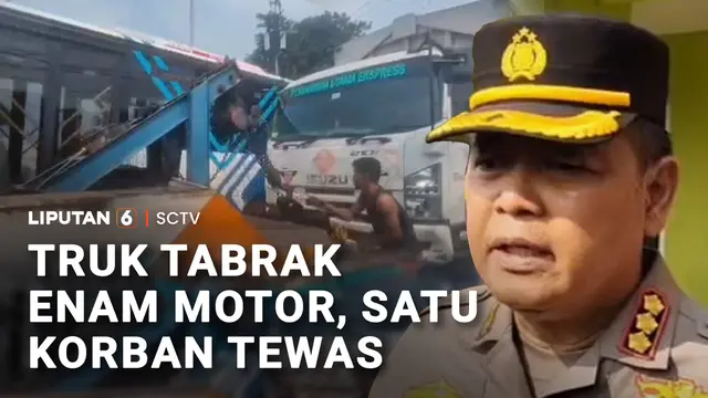 Truk Diduga Rem Blong Hantam Enam Motor, Seorang Ojol Tewas