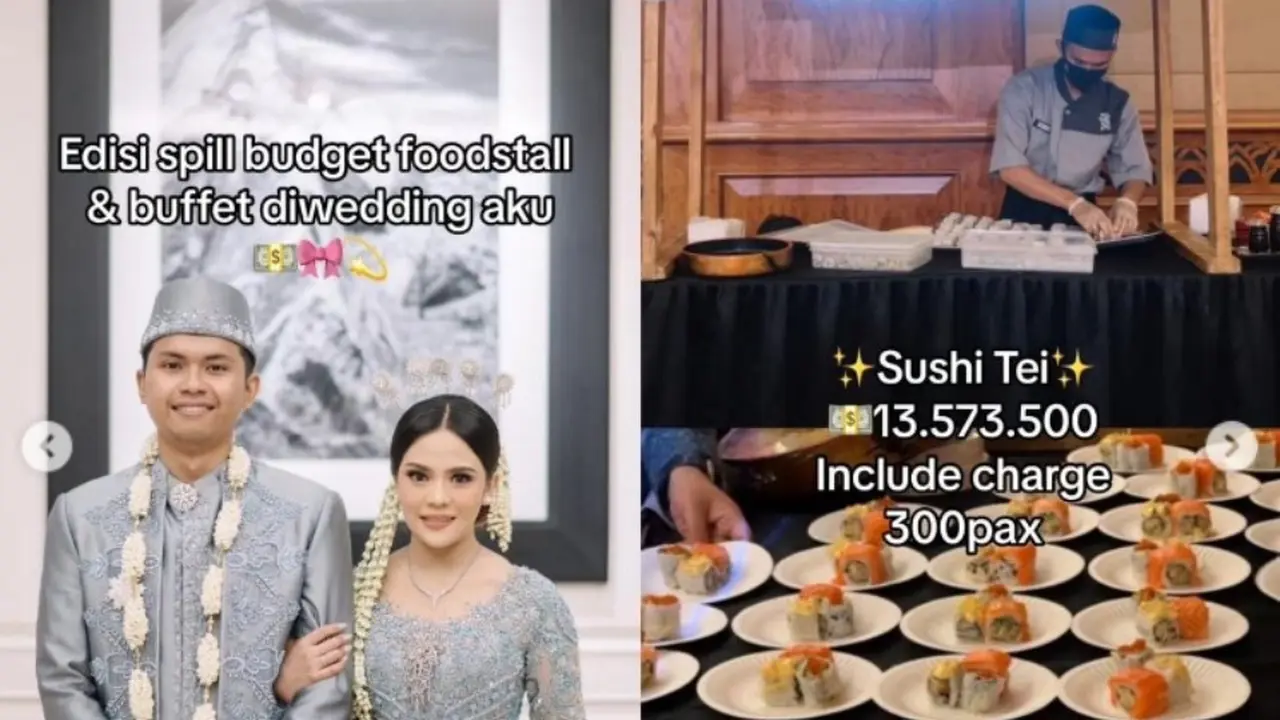 Pengantin Wanita Ungkap Bujet Katering Pernikahan Rp216 Juta, Menunya Sushi Tei sampai Kopi Kenangan