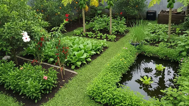 Kebun Sayur Terpadu dengan Tanaman Lain