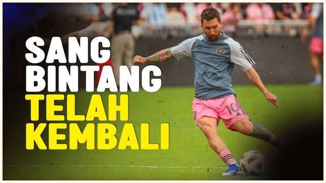 Berita video bintang Inter Miami dan juga Argentina, Lionel Messi, kembali ikut berlatih dengan tim pasca cedera yang dialami. Messi diprediksi bisa tampil dalam laga selanjutnya.