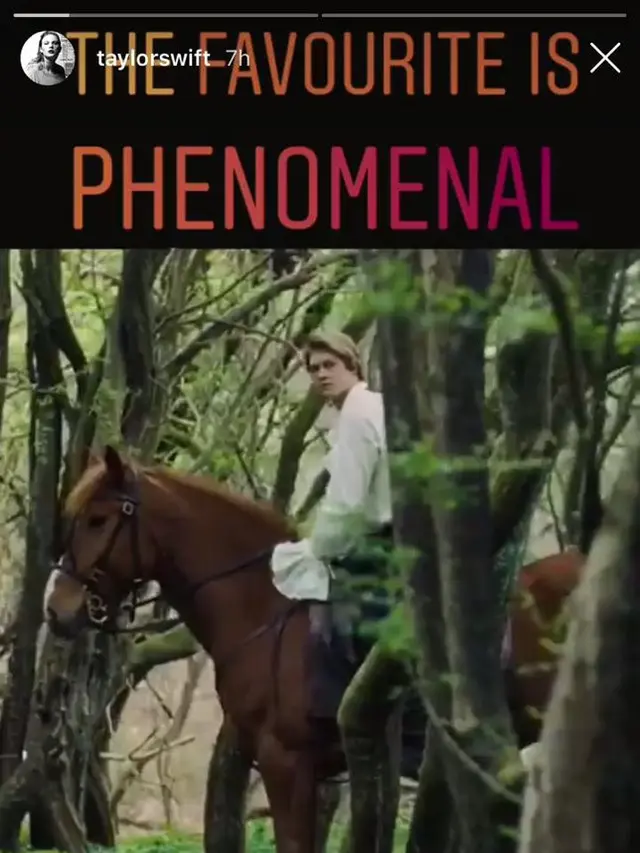 Taylor Swift mendukung aksi pacarnya di film terbaru melalui fitur Insta Stories (Instagram/ @taylorswift)