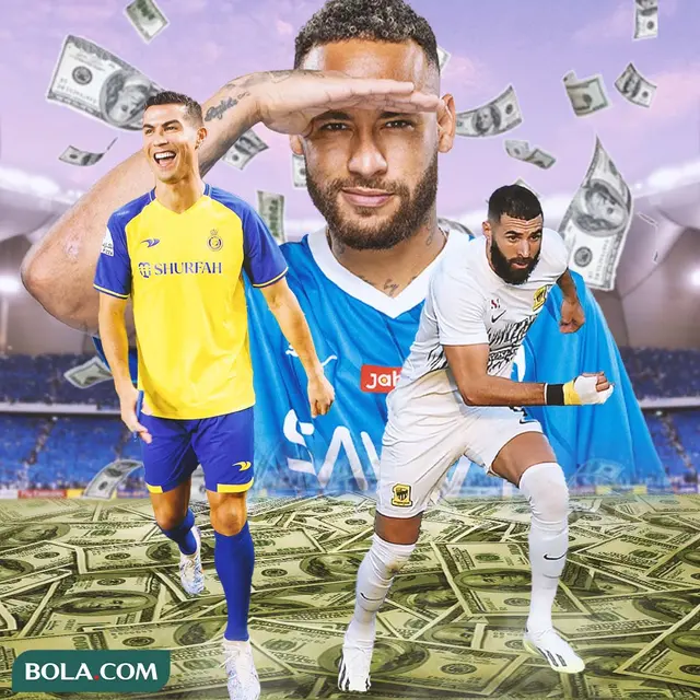 Ilustrasi - Cristiano Ronaldo, Karim Benzema, Neymar