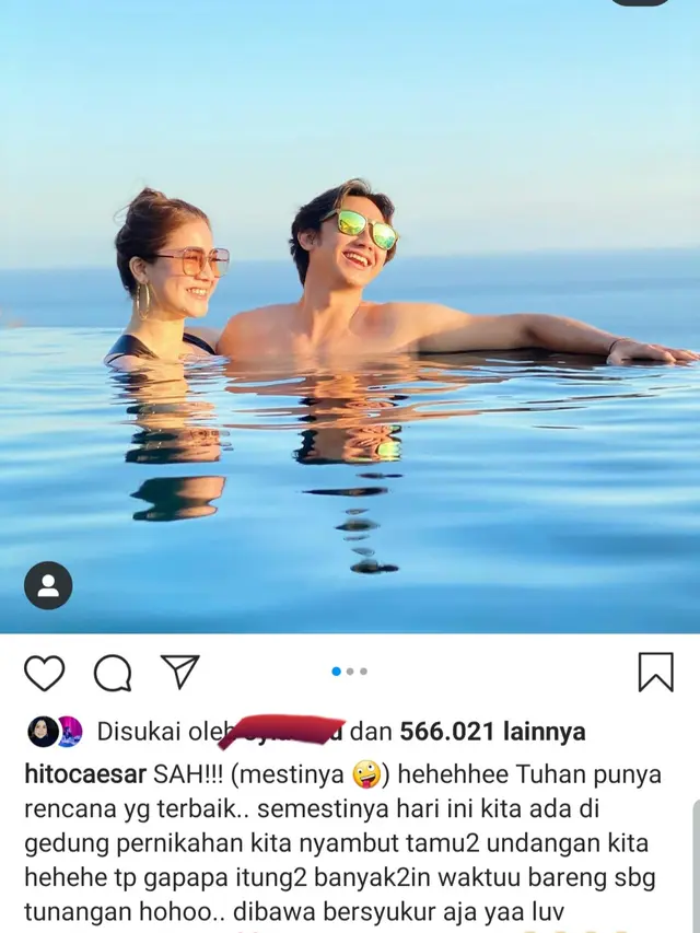 Immanuel Cesar Hito dan Felicya Angelista. (Foto: Instagram @hitocaesar)