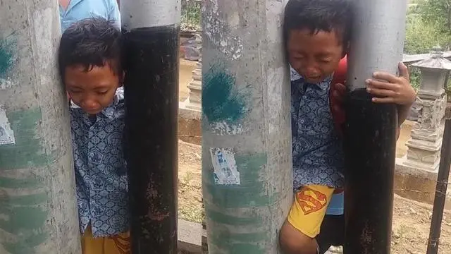 5 Momen Apes Bocah Tersangkut Ini Rasanya Ingin Ikut Tolong