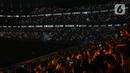 Warga memenuhi tribun penonton pada malam puncak Perayaan HUT ke-495 tahun Jakarta di Jakarta International Stadium (JIS), Jakarta, Sabtu (25/6/2022). Malam puncak Jakarta Hajatan tersebut bertemakan 'Collaborate, Accelerate, Elevate'. (Liputan6.com/Herman Zakharia)