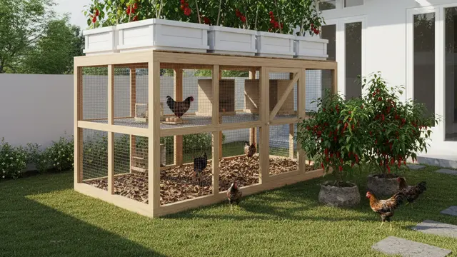 Desain Inovatif Kebun Cabai dan Sayur dengan Ternak dalam Satu Area. AI