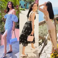 Pilihan outfit summer dari Shandy Aulia ketika berlibur keluar negeri.