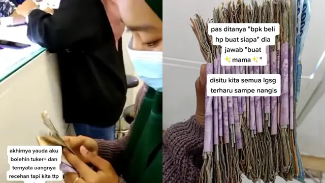 Seorang anak membelikan ponsel untuk ibunya