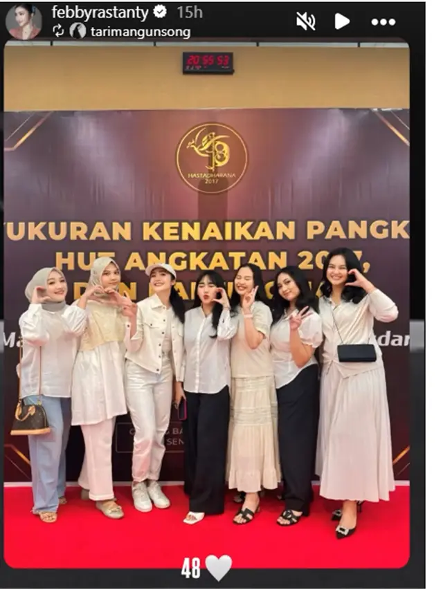6 Potret Outfit Febby Rastanty di HUT Bhayangkara dan Syukuran Kenaikan Pangkat Suami