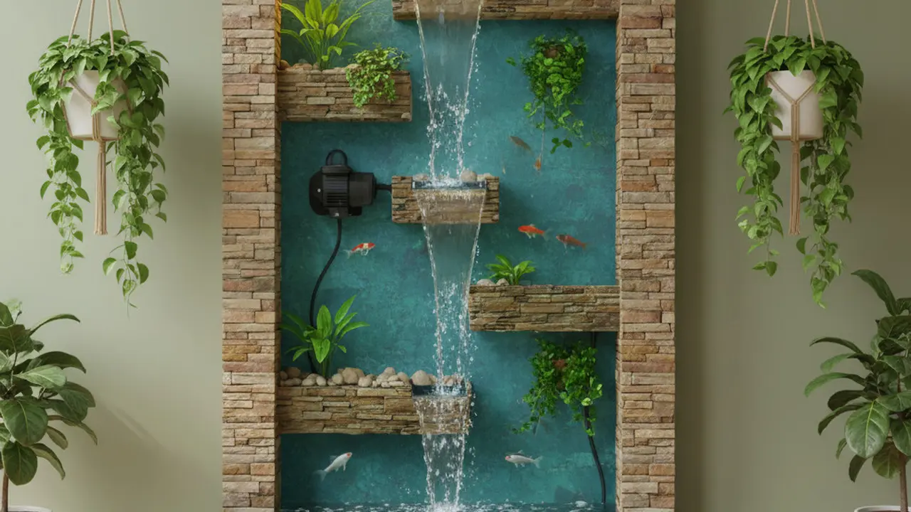Model Kolam Ikan Vertikal Tembok