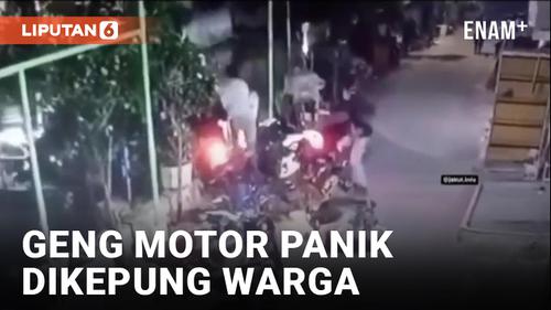 VIDEO: Dikepung Warga, Geng Motor di Jakarta Utara Kocar-kacir