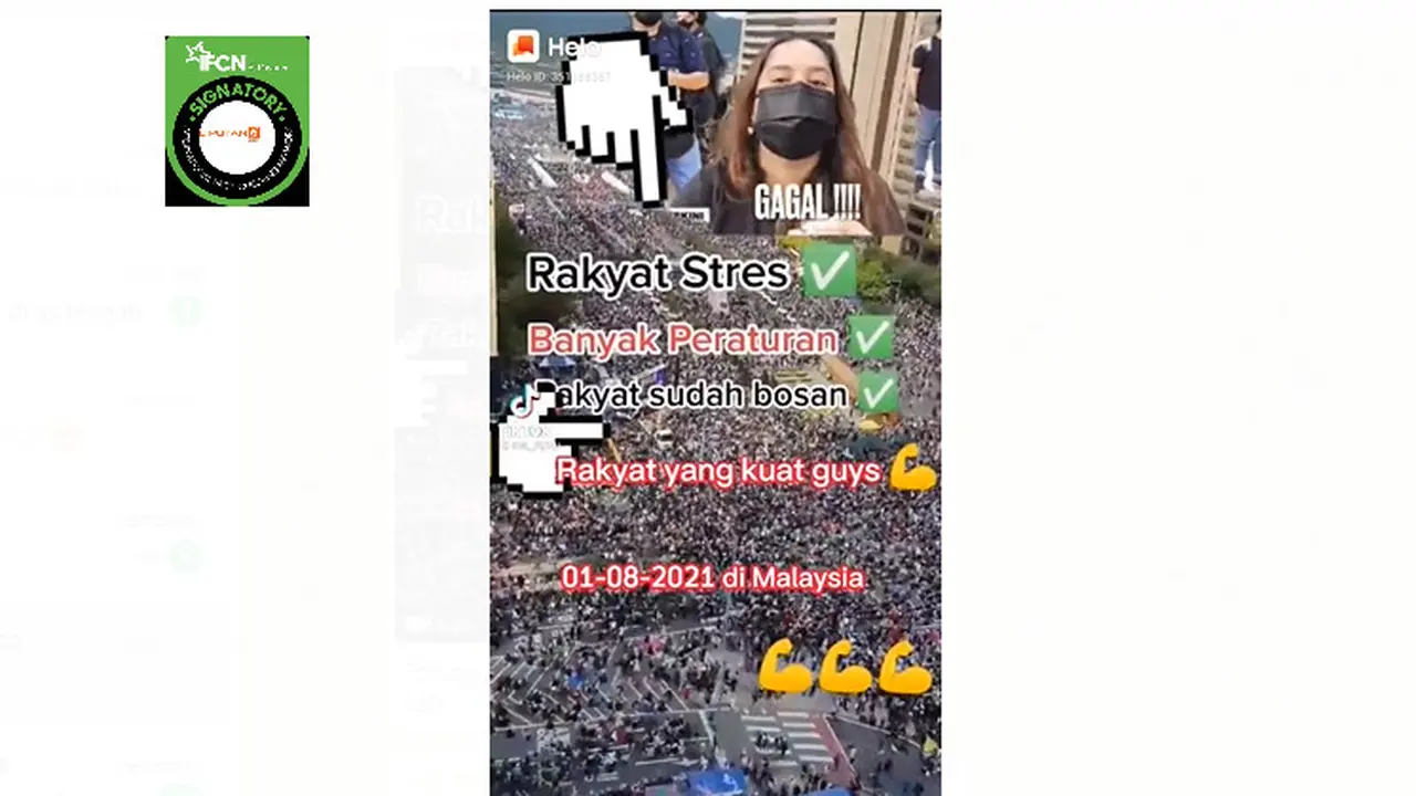 Cek Fakta Liputan6.com menelusuri klaim video demonstrasi penerapan lockdown di Malaysia