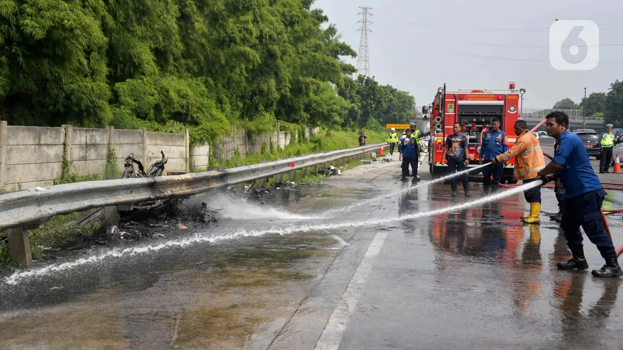 Lokasi Kejadian Kecelakaan Maut KM 58 Tol Cikampek