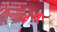 Presiden Jokowi saat menghadiri Hari Anak Nasional di Pekanbaru, Riau. (Liputan6.com/Ahmad Romadoni)
