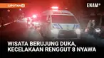 Delapan jenazah dan 42 korban luka kecelakaan bus wisata yang membawa rombongan karyawan RS Bina Sehat Jember akhirnya dipulangkan ke kota asal mereka pada Minggu malam (14/9). Sebanyak 23 ambulans dikerahkan, dikawal langsung oleh Direktur RS Bina S...