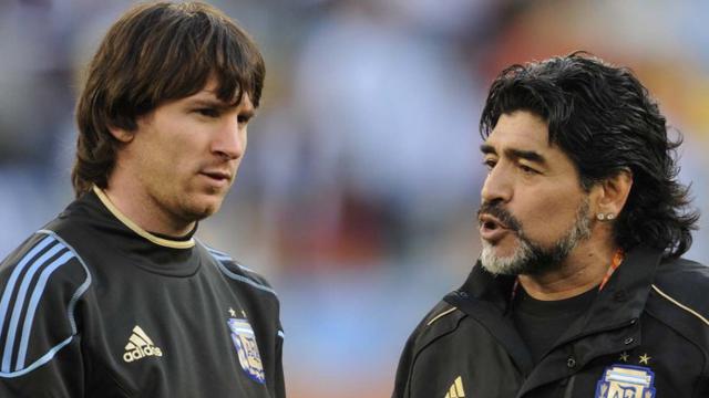 Lionel Messi dan Diego Maradona (Liputan6.com)