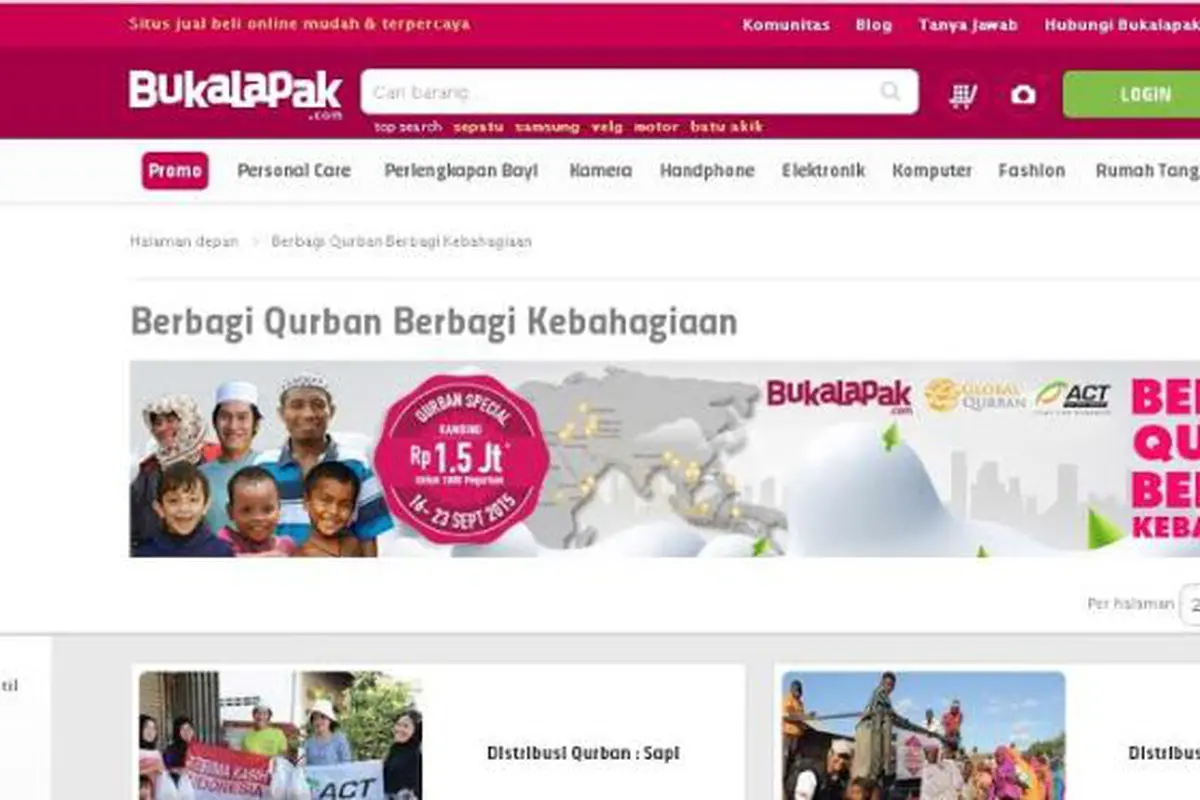 Beli Kambing Kurban Online di Bukalapak Hanya Rp 1,5 Juta