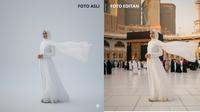 Edit Foto Seolah Sedang Ibadah di Tanah Suci (Foto: Gemini AI)