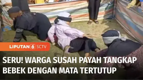 VIDEO: Momen Kemerdekaan, Warga Mandailing Natal Berlomba Tangkap Bebek dengan Mata Tertutup