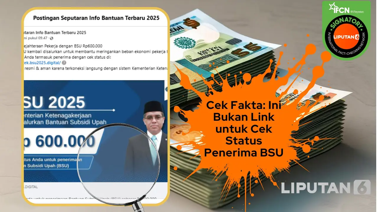 Tangkapan layar klaim link untuk cek status penerima BSU