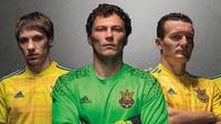 Seragam tim nasional Ukraina di ajang Piala Eropa 2016. (Adidas). 