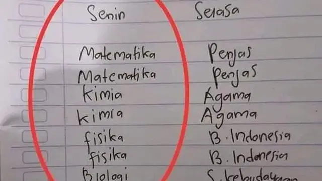 6 Potret Jadwal Pelajaran Sekolah Full Eksak dalam Sehari, Bikin Pusing Duluan