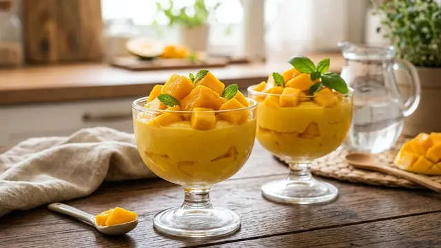 Resep Puding Mangga dengan Potongan Buah Segar