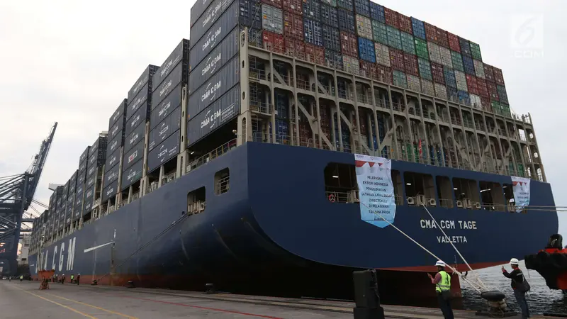 Wow, Kapal Besar Ini Bawa Ekspor Manufaktur Indonesia ke AS