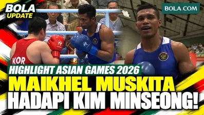 Simak aksi Maikhel Roberrd Muskita saat menghadapi wakil Korea Selatan, Kim Minseong, pada babak perempat final tinju kelas 80 kg Asian Games 2026.