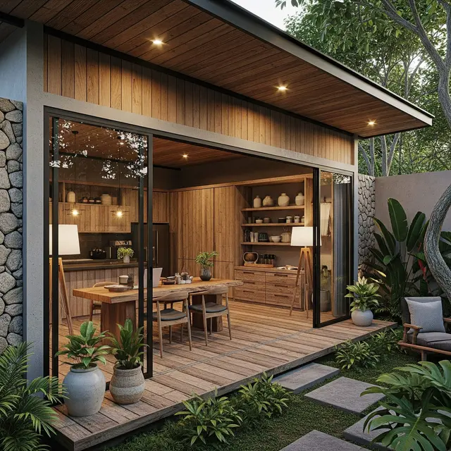 Rumah Sederhana tapi Mewah dengan Sentuhan Kayu Alami