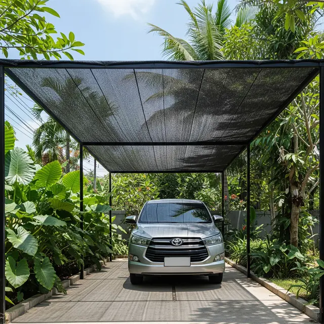 Desain Paranet untuk Carport