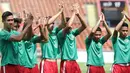 Para pemain melakukan latihan jelang laga melawan Kamboja  di Stadion Shah Alam, Selangor, Kamis, (24/8/2017). Indonesia akan menjalani laga penentuan melawan Kamboja. (Bola.com/Vitalis Yogi Trisna)