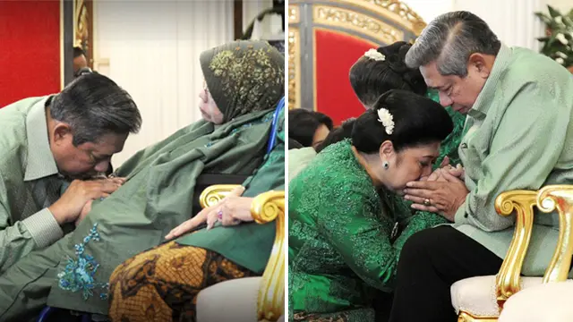 Presiden Susilo Bambang Yudhoyono Sungkeman Idul Fitri 1435 H