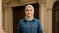 7 Gamis dengan Outer Denim yang Kekinian, Beri Kesan Santai dan Stylish