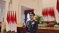 Marsekal Tonny Harjono mengungkapkan arahan dari Presiden Joko Widodo atau Jokowi, usai dilantik menjadi Kepala Staf Angkatan Udara (KSAU). (Lizsa Egeham).
