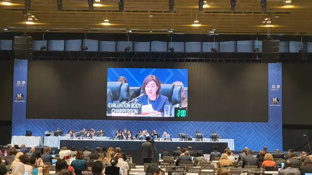 Sidang ke-14 Komite Warisan Budaya Takbenda UNESCO di Bogota, Kolombia, pada Kamis, 12 Desember 2019, menetapkan Pencak Silat ke dalam UNESCO Representative List of the Intangible Cultural Heritage of Humanity. (Dokumentasi Kemlu RI)