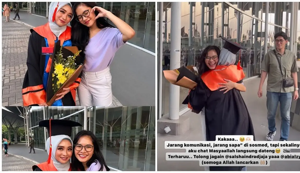Keluarga dan sahabat datang ke acara wisuda Ega, salah satunya adalah Salshadilla Juwita anak Iis Dahlia. Dalam story Instagramnya, Ega ungkap bahwa ia dan Salsha jarang berjumpa, namun ketika kabar wisuda disampaikan, Salshadilla usahakan hadir ke acara wisuda Ega Noviantika. Sudah kenal dekat dan terpaut usia hanya 4 bulan, kebersamaan keduanya bak saudara. (Liputan6.com/IG/@eganoviantika_98)