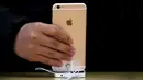 Pelanggan memegang iPhone 6s saat peluncuran resmi di toko Apple, Sydney, Australia, (25/9/2015). Penjualan perdana iPhone 6s dan 6s Plus sendiri akan digelar di berbagai negara dengan periode pre-order mulai 12 September 2015. REUTERS/David Gray)