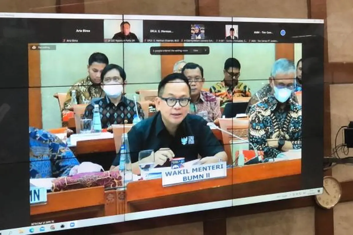 Wakil Menteri BUMN Kartika Wirjoatmodjo dalam Rapat Kerja dengan Komisi VI DPR RI, Senin (7/6/2022). (Foto: Liputan6.com/Tira Santia)