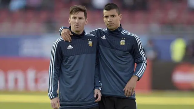 Lionel Messi dan Sergio Aguero