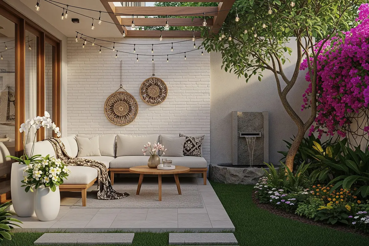 Ide Teras Belakang dengan Taman Mini ala Rumah Skandinavia